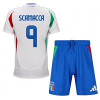 Italy Gianluca Scamacca #9 Replica Away Minikit Euro 2024 Short Sleeve (+ pants)